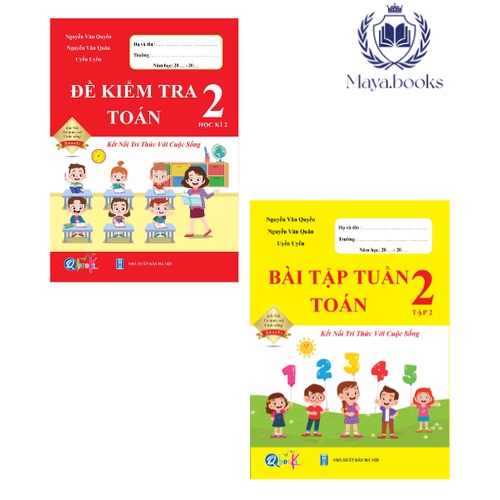 Sách - Bộ 2 quyển bài tập tuần và đề kiểm tra Toán lớp 2 học kì 2 kết nối tri thức