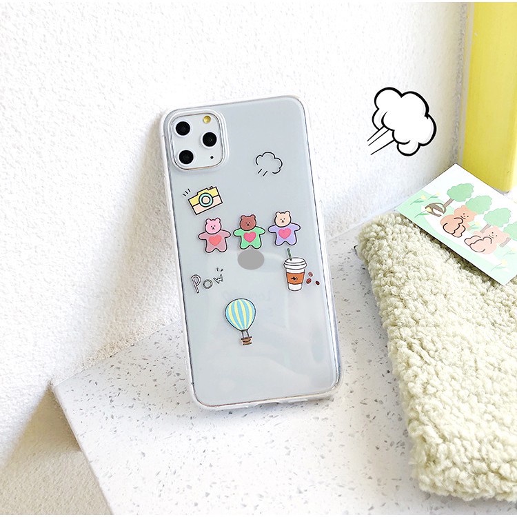 Ốp iphone gấu du hành silicon cho 11/11pro/11promax/6/7/8/plus/splus/x/xs/xr/xsmax/12 pro max/13 pro max-t100