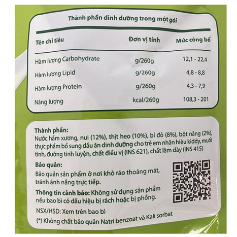 Súp nui Cây Thị thịt bằm bí đỏ gói 260g