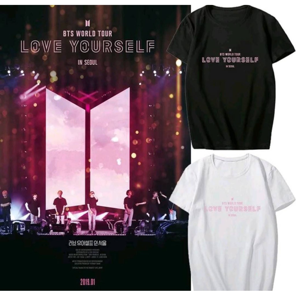 Áo Thun Tay Ngắn In Chữ Bts World Tour Love Yourself