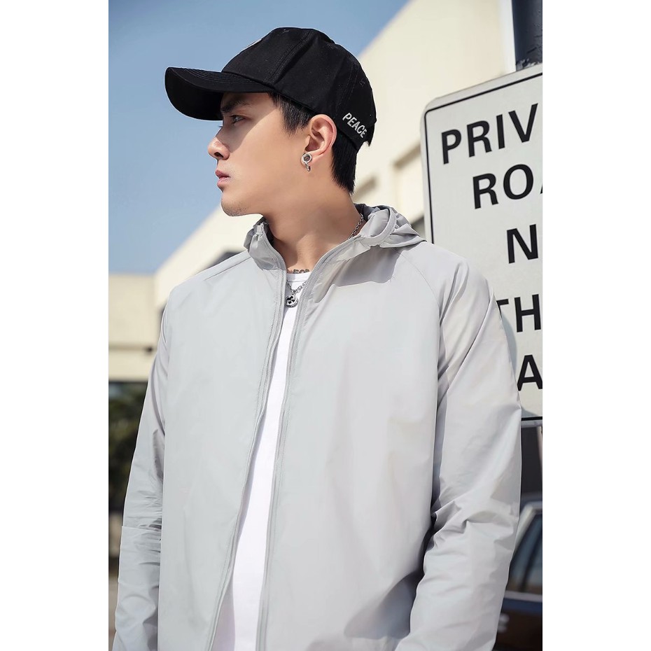 Áo khoác chống nắng, kiểu dáng ngắn, áo hoodie chống tia cực tím mùa hè khô nhanh và thoáng khí, tùy chọn cho nam giới, thích hợp cho các bữa tối trên bãi biển du lịch