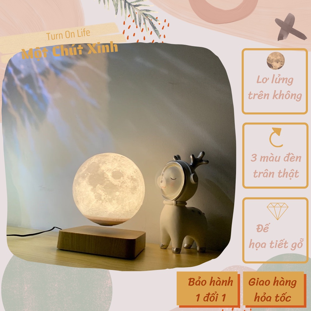 Mặt trăng 3D lơ lửng l Quả cầu mặt trăng bay trang trí phòng làm việc phòng ngủ