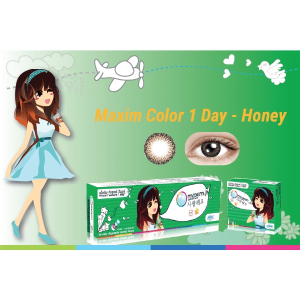 Kính áp trọng dùng 1 ngày Maxim Colors 1 Day màu Honey Hàn Quốc có độ ( 0.00 - 9.00)