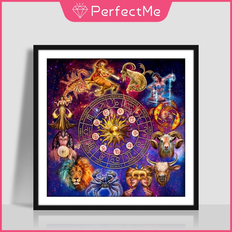 Tranh Đính Đá 5D Tự Làm Hình Mười Hai Chòm Sao Trang Trí Nhà Cửa