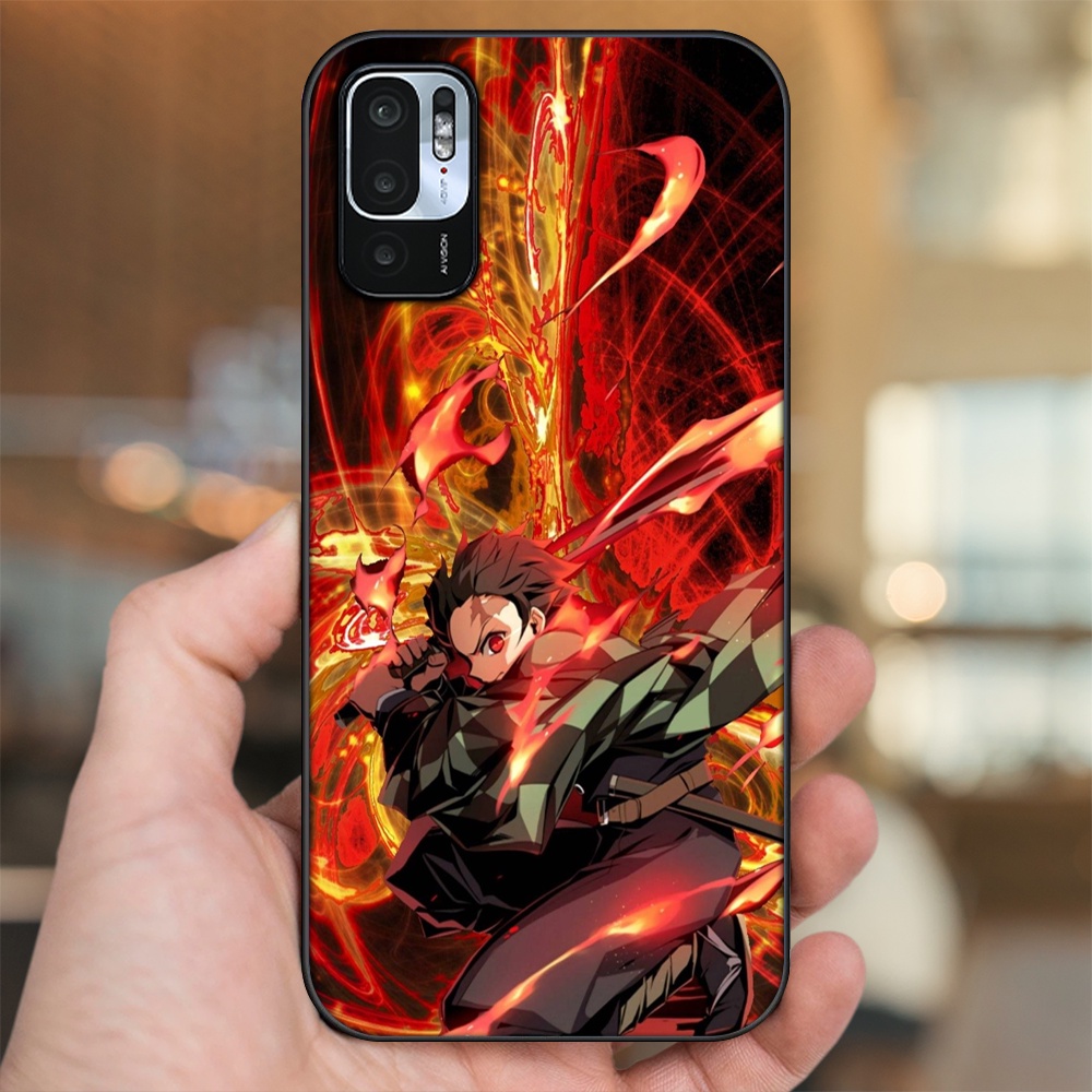 Ốp lưng Xiaomi Redmi Note 10 5G viền đen in hình Tanjiro Kimetsu No Yaiba