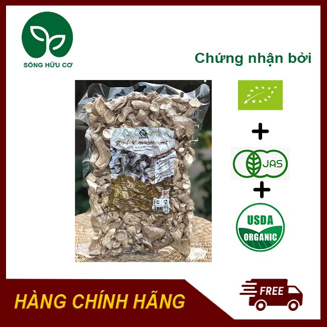 Chân Nấm Hương Khô, Chân Nấm Đông Cô Hữu Cơ Organic Thơm Ngon Loại 1 túi 500g Thơm Ngon Xào Làm Ruốc