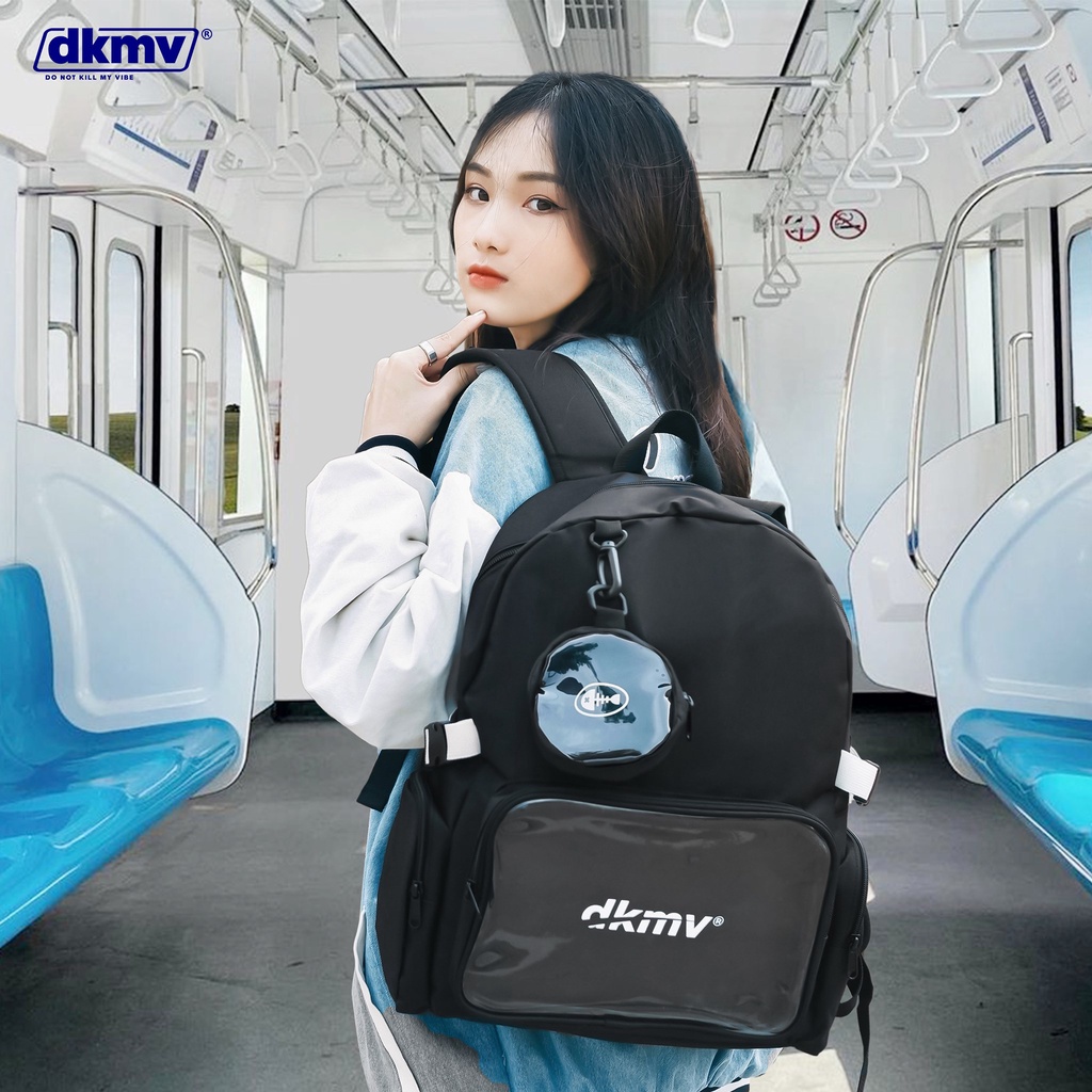 Balo đi học nữ màu đen Don't Kill My Vibe | DKMV Mini Pocket Backpack