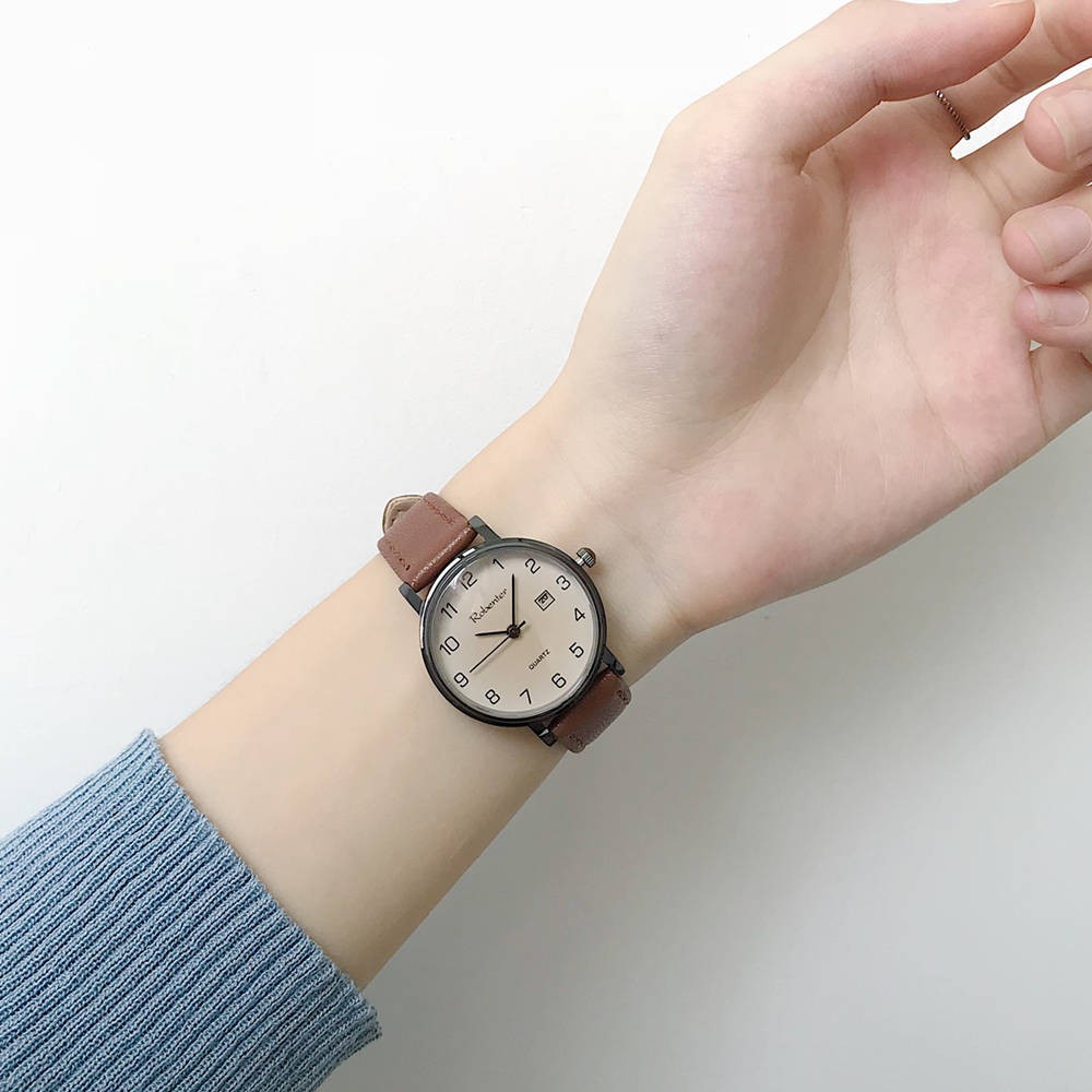 Với Lịch Quartz Ladies Watch Phiên bản Hàn Quốc chất lượng cao của học sinh đơn giản Ins Trend Sen Woman Woman Wild Wild