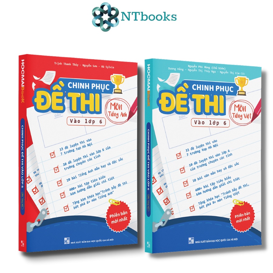 Sách Combo chinh phục đề thi vào lớp 6 - Bộ 2 môn Tiếng Việt, Tiếng Anh