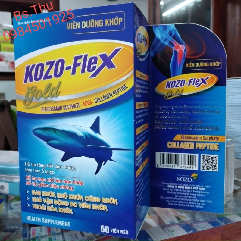 Viên dưỡng khớp KOZO FLEX GOLD lọ 60 viên Bổ sung đầy đủ các dưỡng chất giúp xương chắc khỏe, giảm thoái hóa các khớp