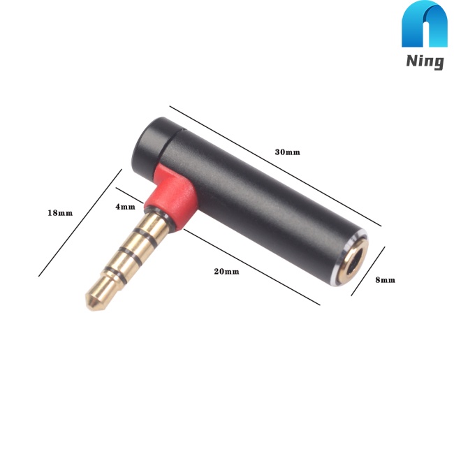 Đầu Nối Chuyển Đổi Giắc Cắm 3.5mm Sang Cổng Cắm Tai Nghe / Micro Hình Chữ L