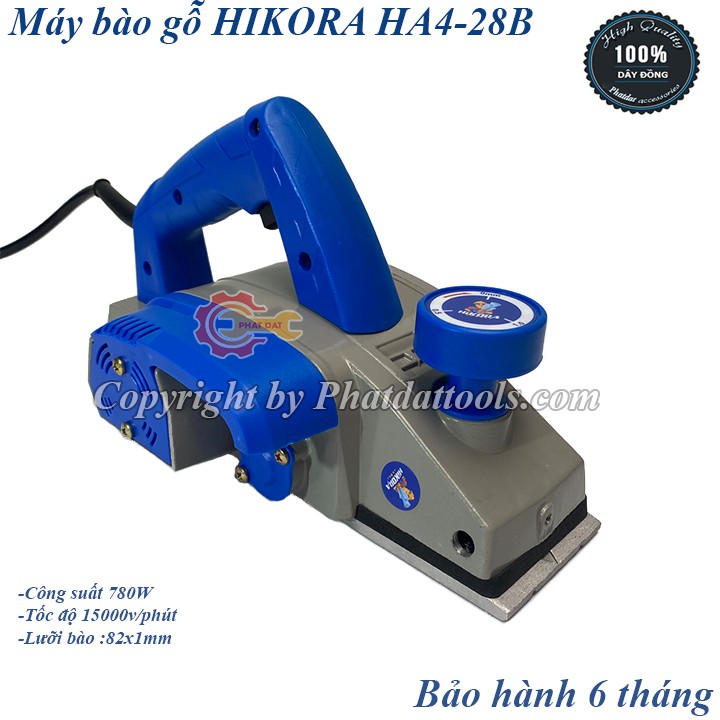 Máy bào gỗ HIKORA HA4-28B-Công suất 780W-Khung vỏ máy bằng nhôm đúc-Bảo hành 6  tháng