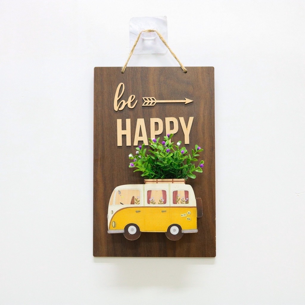 Bảng gỗ treo tường, trang trí nhà cửa Be happy, Love, Made with love, Better togerther