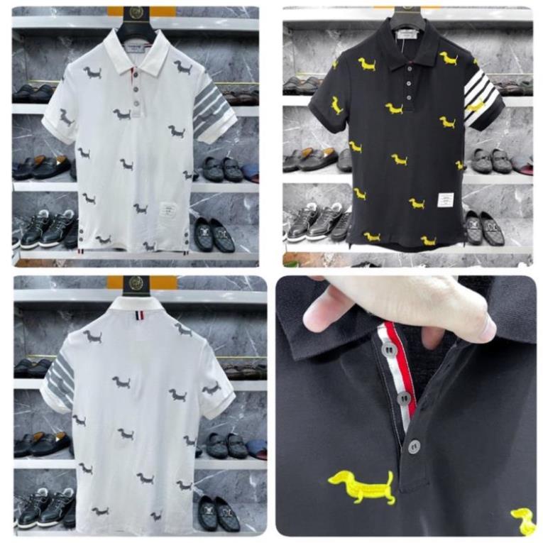 Áo Polo Nam Thom Browne Cổ Bẻ Hoạ Tiết Thêu - Áo Polo Thom Browne Hình Thêu Cao Cấp