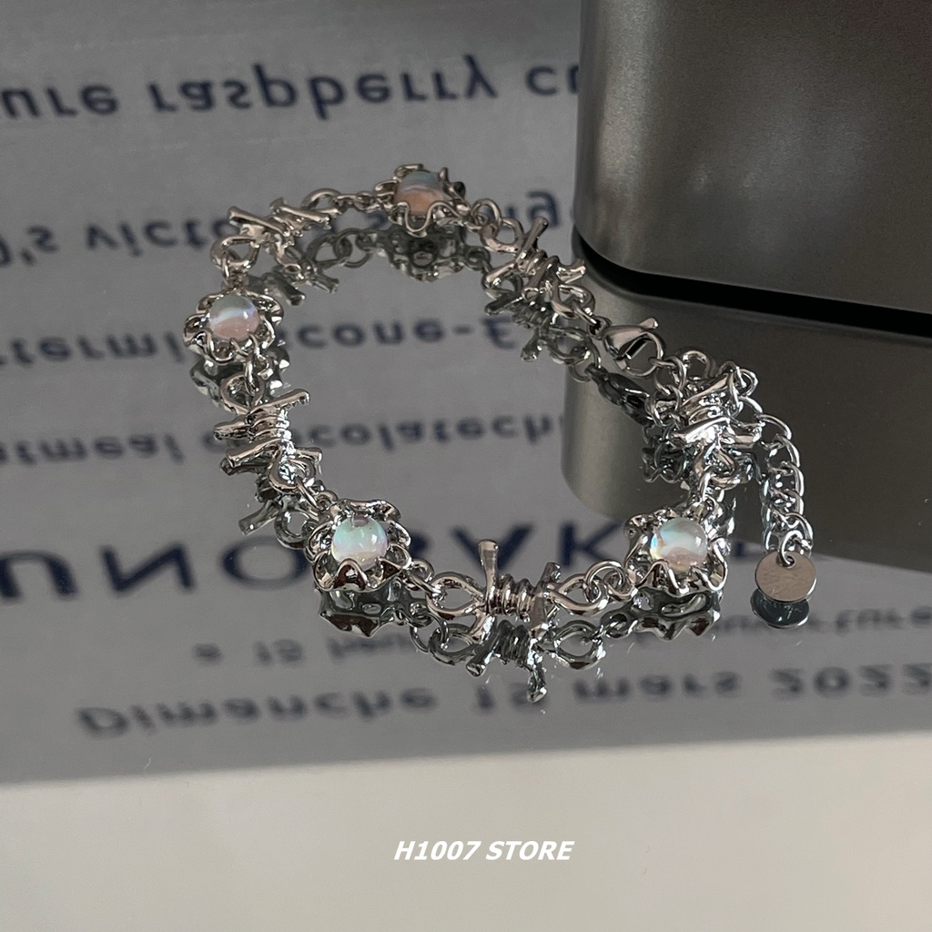 Vòng Tay Đính Đá Mặt Trăng Phong Cách hip hop Thời Trang Cho Cặp Đôi