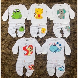 Combo 5 bộ dài trắng hình thú mềm mại dễ thương cho bé trai và gái