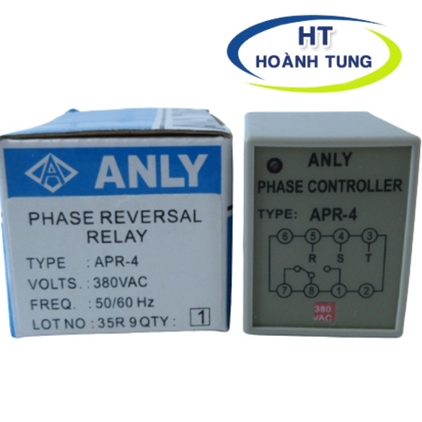Relay chống mất pha APR-4 công tắc bảo vệ mất pha điện áp 380VAC kèm chân đế PF083A