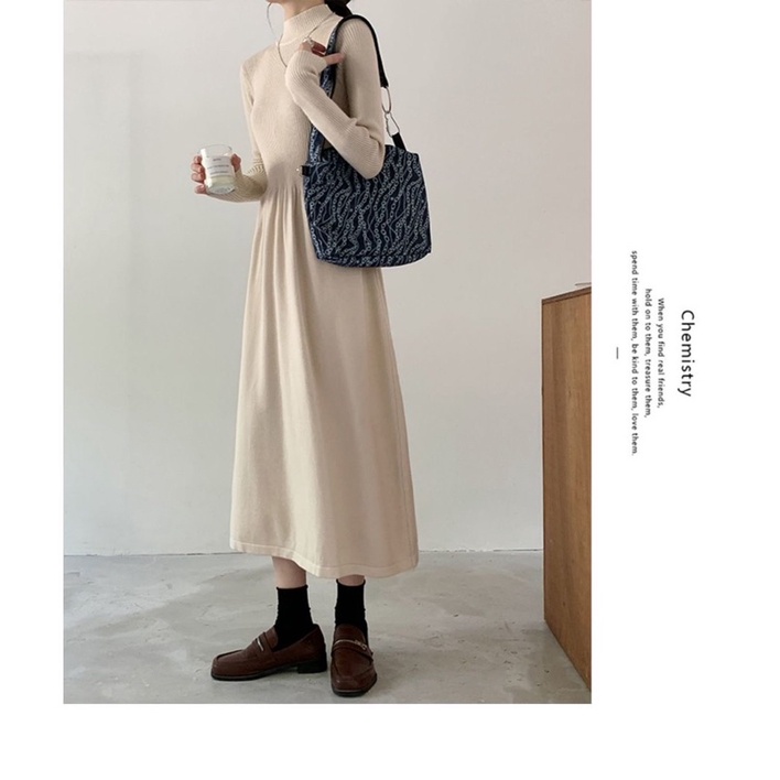 FREESHIP ❗️ ĐẦM THUN TAY DÀI MÀU BASIC