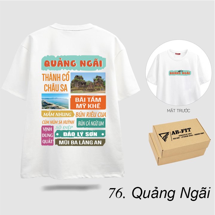 Áo thun nam nữ tay lỡ 76 Quảng Ngãi unisex áo phông ABFIT Hà Nội dáng form rộng tee basic đẹp