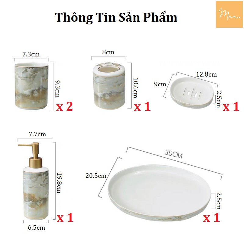 Bộ dụng cụ nhà tắm sứ cao cấp - NT12