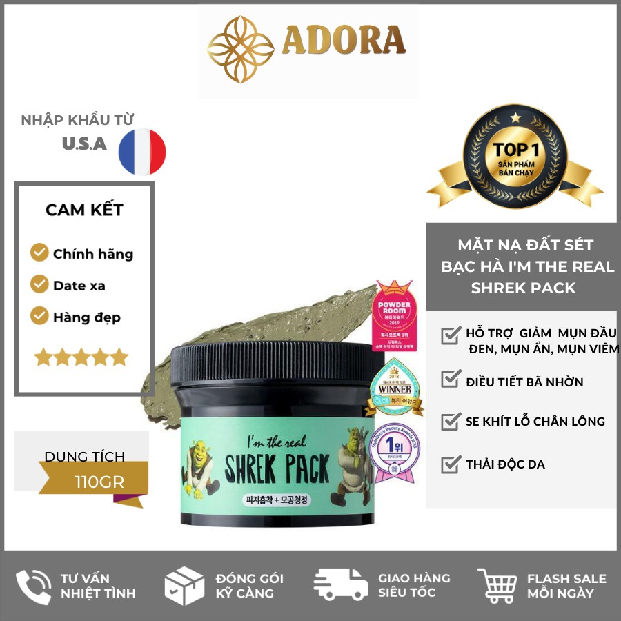 MẶT NẠ ĐẤT SÉT I’M THE REAL SHERK PACK MASK