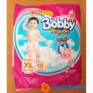 Bỉm quần Bobby S24/M22/L20/XL18
