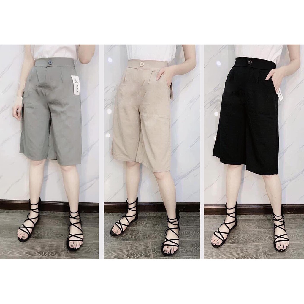 Quần Ngố Đũi Xước Cạp Chun Sau