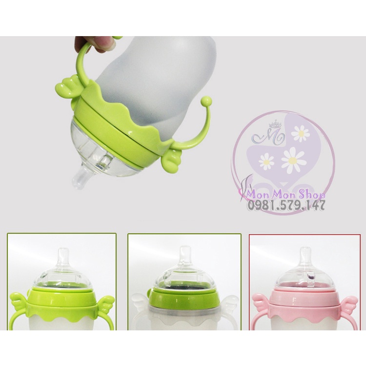 Tay cầm bình sữa cổ siêu rộng hình cánh tiên tương thích bình Fatzbaby và Como