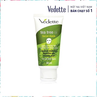 Mặt nạ đất sét tràm trà - tea tree oil 80ml vedette - ngừa mụn và thanh lọc da