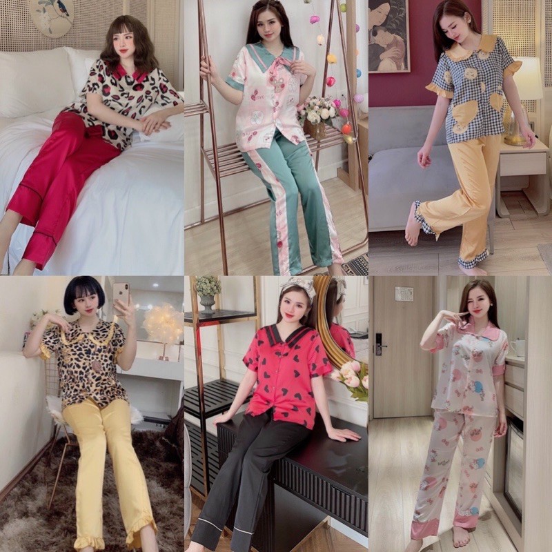 HÌNHTHẬTBộ Pyjama tay ngắn tiểu thư hàng cao cấp chuẩn mịn đẹp