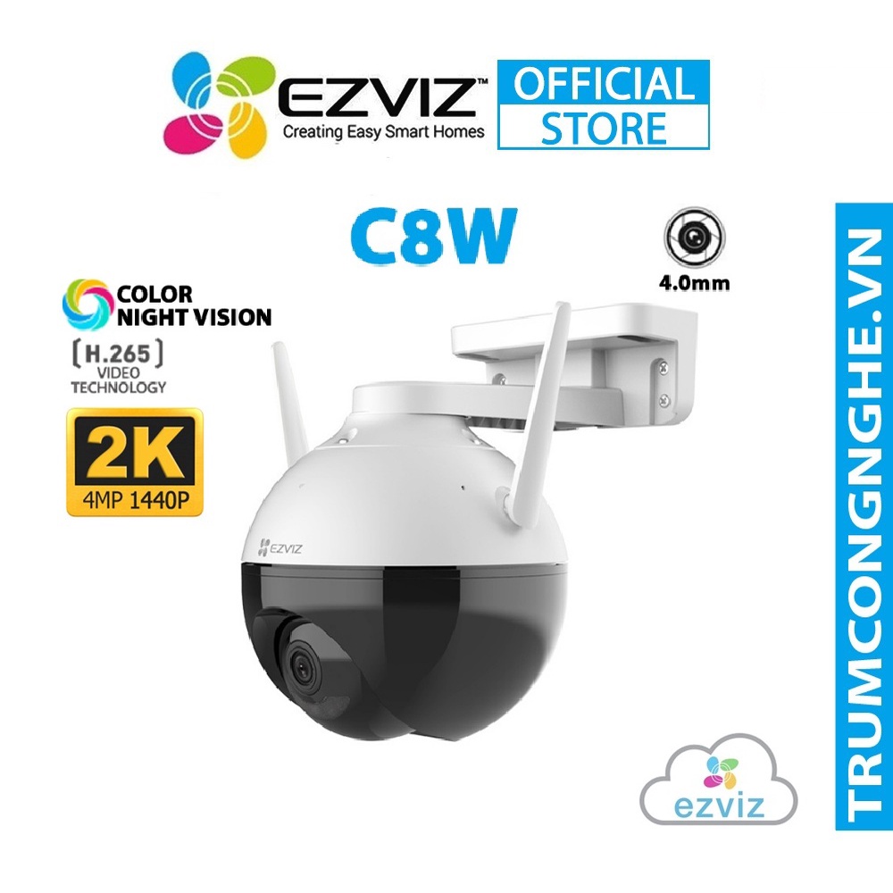 Camera IP Wifi Ngoài Trời EZVIZ C8W 4MP 2K Siêu Nét, Xoay 360°, Đàm Thoại 2 Chiều