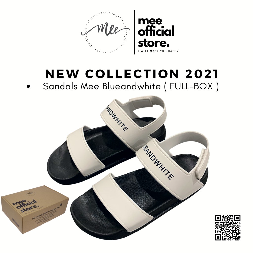 Dép Quai Hậu Nữ, Sandals Mee Blueandwhite Basic Full Box 2021, Dễ Mix Đồ Lòng Dép Công Nghệ Cloudfoam Plus Ôm Chân Mềm