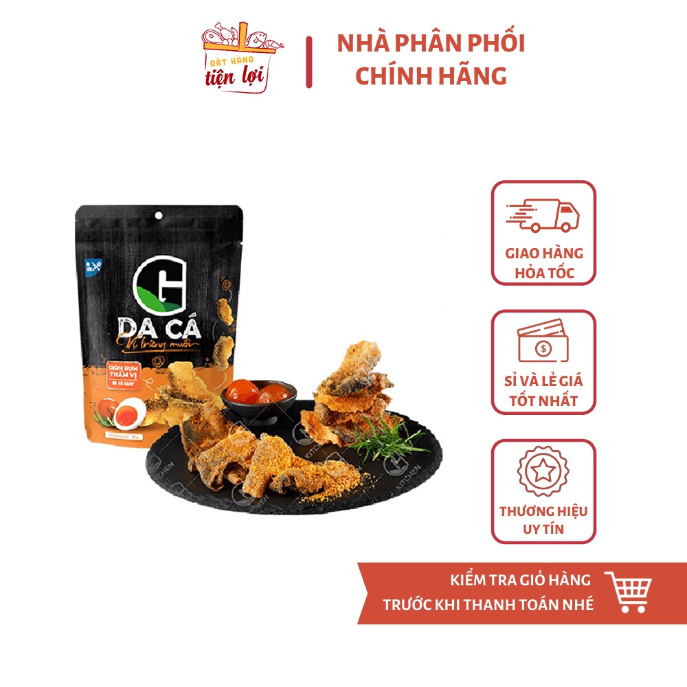 Da cá sấy giòn G Kitchen vị trứng muối/ trứng muối cay gói 25g và 50g