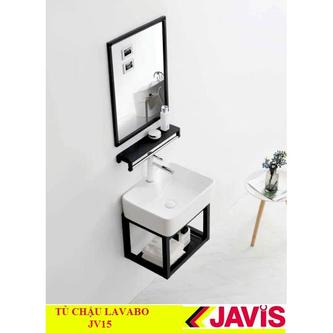 Tủ lavabo nhôm liền chậu JAVIS LT JV-15 công nghệ men Nano cao cấp, chống bám bẩn và diệt khuẩn, siêu bền..