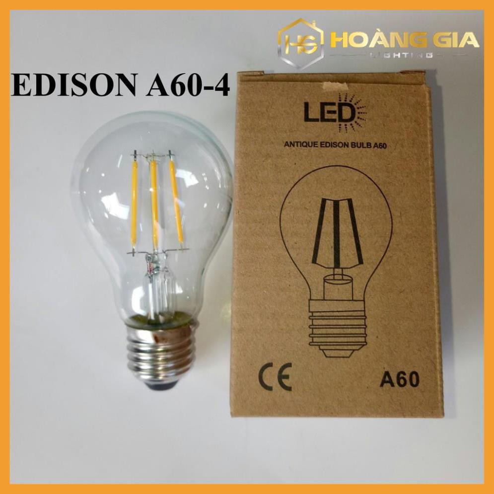 Bóng Đèn - Bóng Đèn Led EDISON A60-4 Ánh Sáng Vàng 2700k