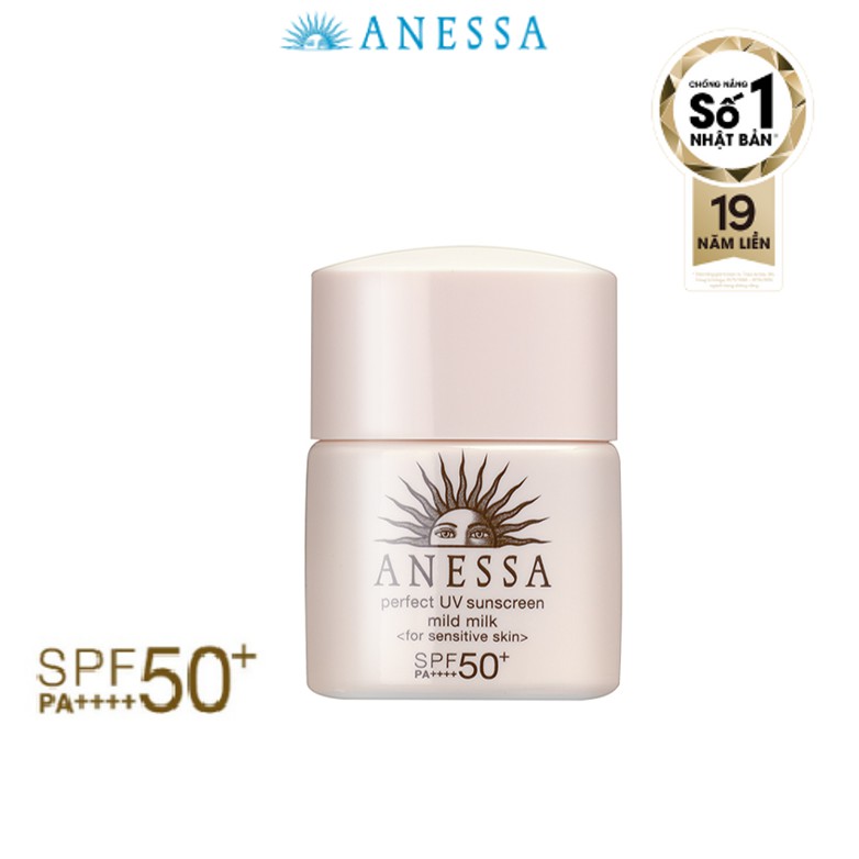 Sữa chống nắng dưỡng da dịu nhẹ cho da nhạy cảm & trẻ em Anessa Perfect UV Sunscreen Mild Milk_12ml
