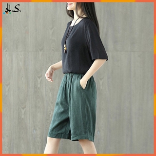 Quần Short Ống Rộng Lưng Thun Cho Nữ
