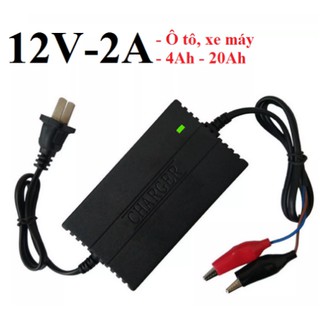 - Sạc nhanh bình ắc qui 12v 2A mẫu mới có báo led đầy tự ngắt 10ah - 30ah