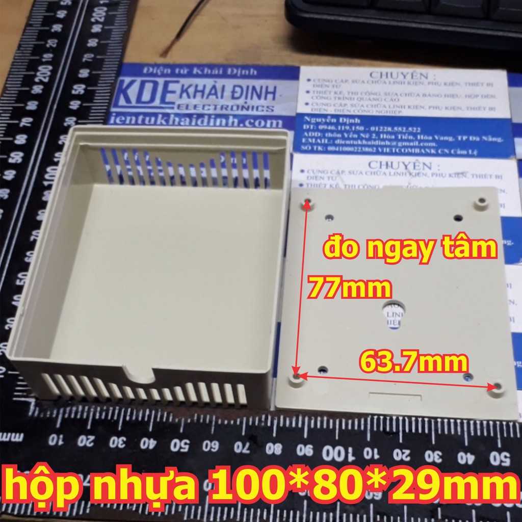 2 cái hộp nhựa trắng hộp mạch điện 100*80*29 kde3195