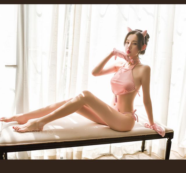 Cosplay bé lợn con xinh xắn vải nhung - bộ đồ ngủ hóa trang heo con sexy gợi cảm kèm găng tay | BigBuy360 - bigbuy360.vn