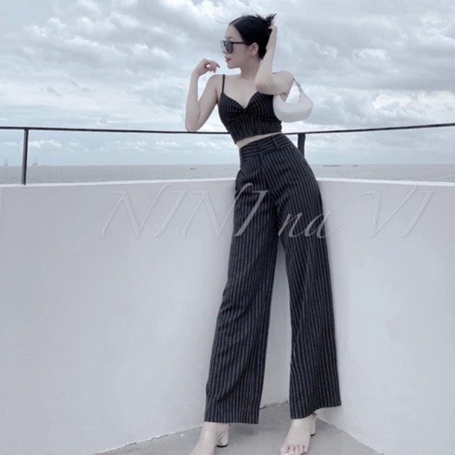 Quần Ống Rộng Kẻ Sọc Hàng Đẹp 💕Quần Culottes Siêu Đẹp