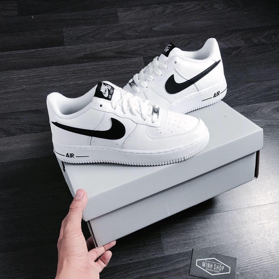 Giày thể thao AF1 trắng vệt đen nam nữ Giầy sneaker AIR trắng tích đen thấp mới