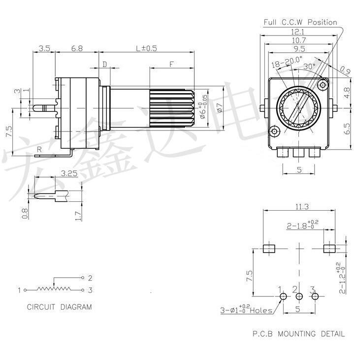 Set 10 Chiết Áp Rv09 12.5mm 1k 2k 5k 10k 20k 50k 100k 0932 Tiện Dụng