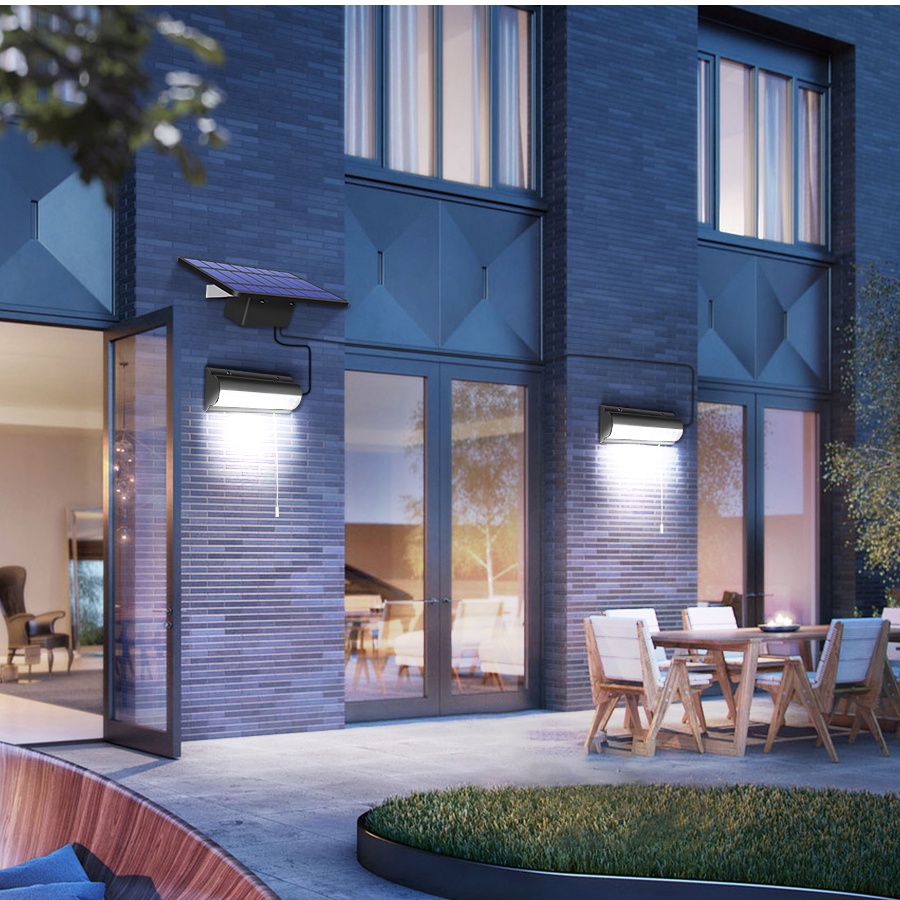 Đèn Năng Lượng Mặt Trời Tự Động Tắt Mở Kèm Công Tắc Kéo Và Dây Dài 3m Chuyên Dụng Cho Nhà Hàng/Ban Công