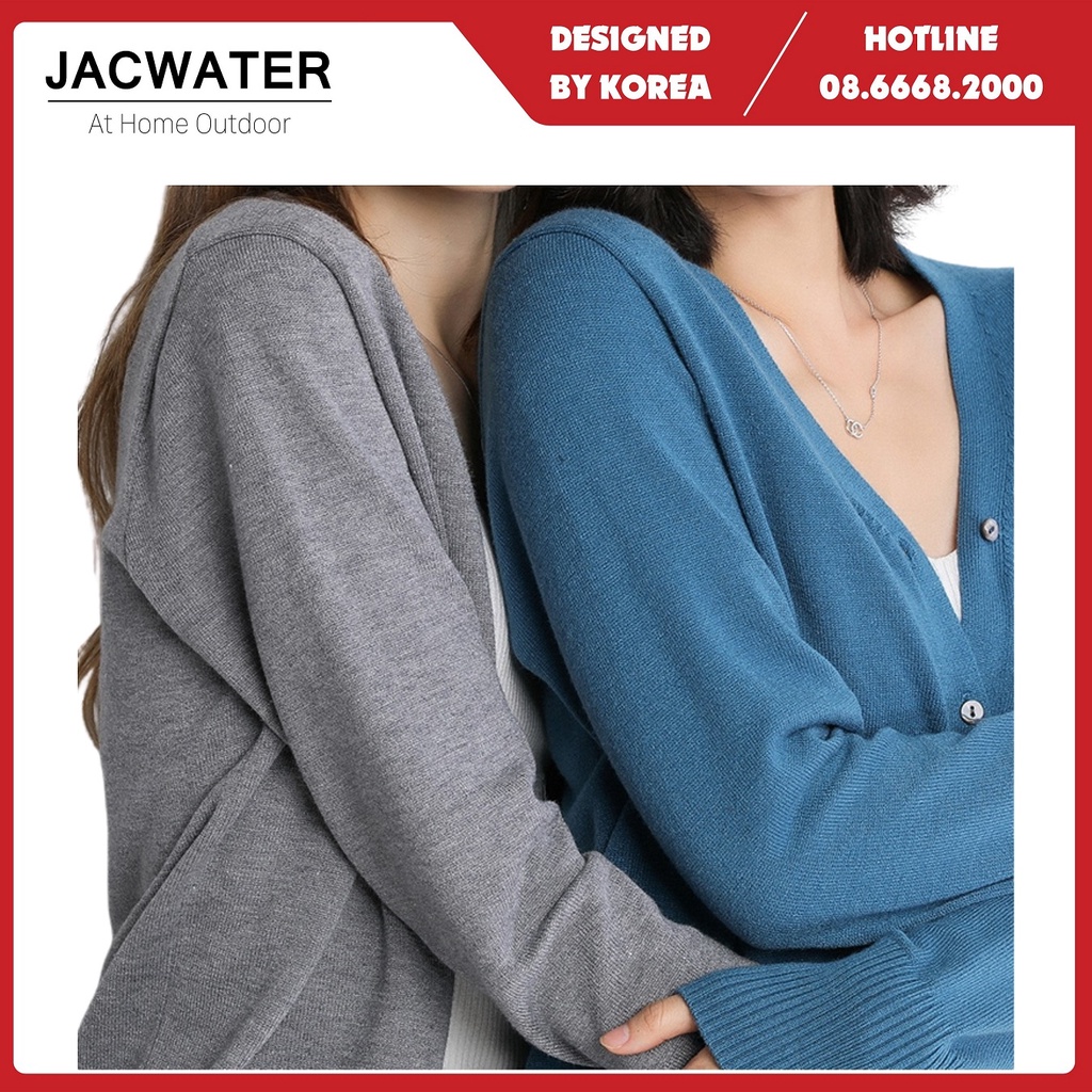 Áo khoác len cardigan nữ mỏng nhiều màu co giãn phong cách hàn quốc JACWATER V095