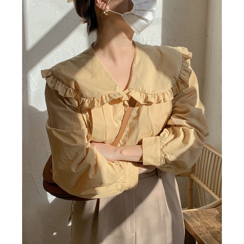 Áo Nữ Tay Dài Cổ Búp Bê Thời Trang Hàn Quốc