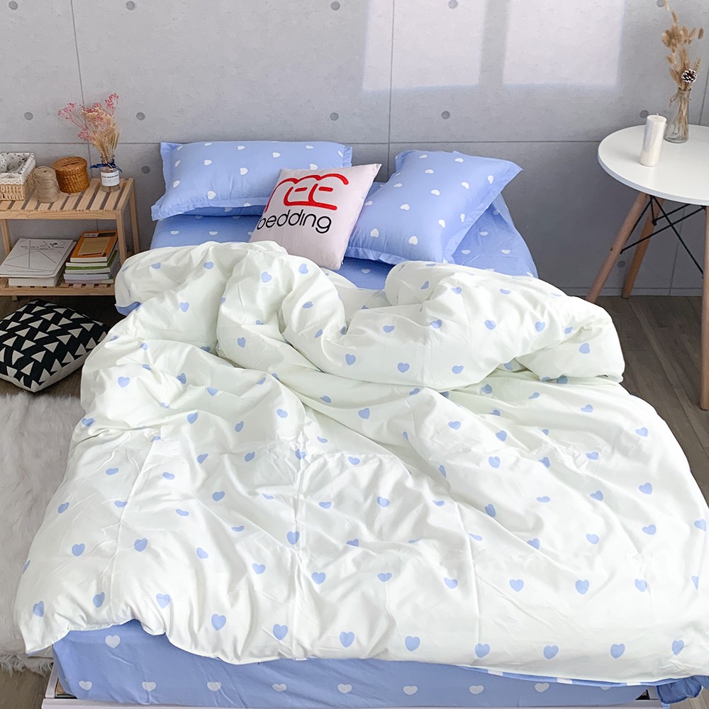 Bộ chăn ga và vỏ gối Poly Cotton REE Bedding trái tim nhiều màu đủ size giường nệm | BigBuy360 - bigbuy360.vn