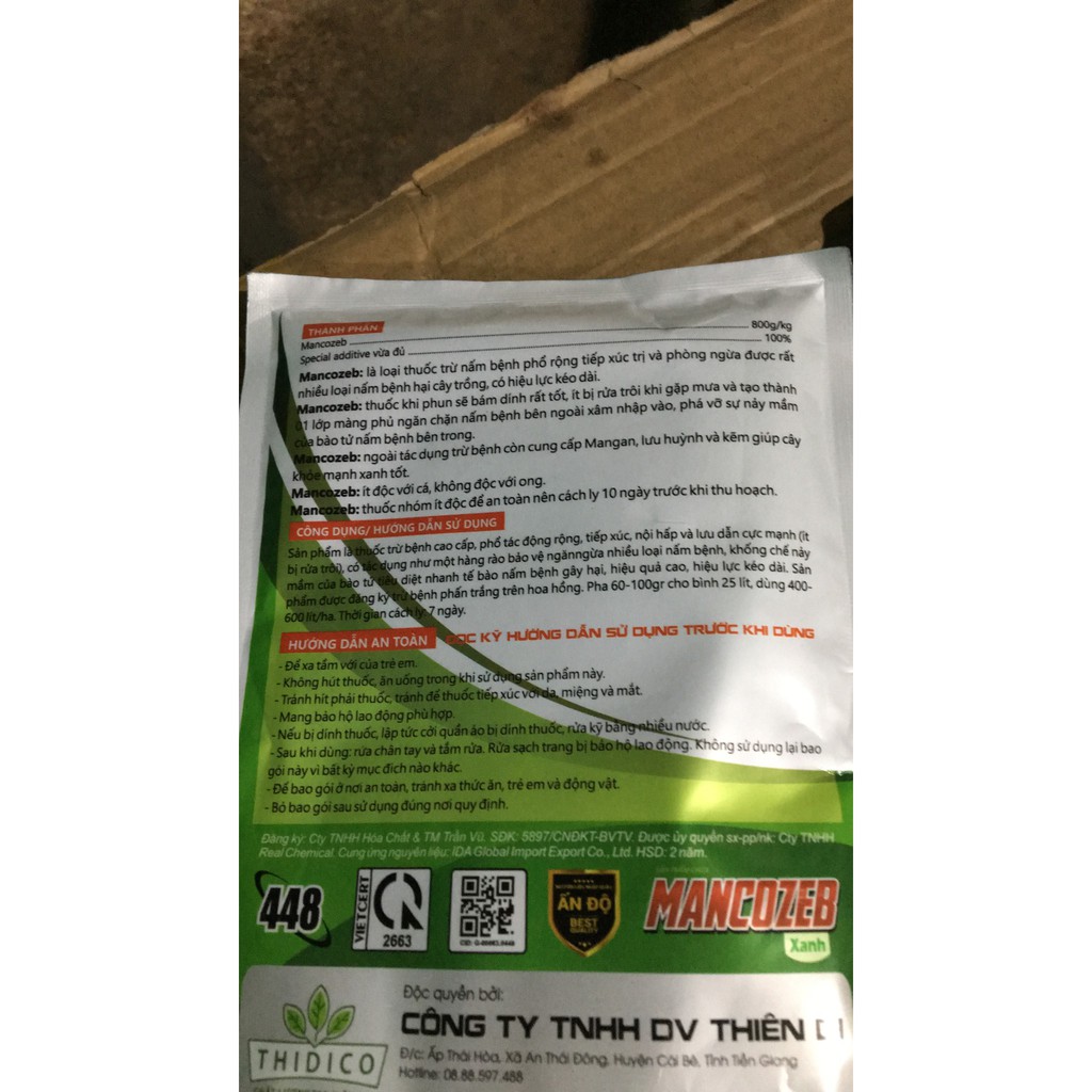 SẢN PHẨM TRỪ NẤM BỆNH HOA LAN VÀ CÂY TRỒNG MANCOZED XANH GÓI 100GR