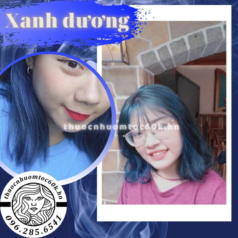 (Tẩy) Thuốc nhuộm màu xanh dương kèm trợ dưỡng găng tay | BigBuy360 - bigbuy360.vn