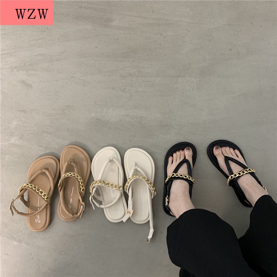 Giày Sandal Đế Bệt 2022 Phong Cách Hàn Quốc Thời Trang Mùa Hè Mới Cho Nữ